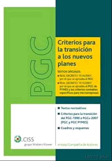 Descargar ebook PGC CRITERIOS PARA TRANSICION A LOS NUEVOS PLANES